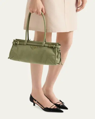 Prada Bonnie Belted Nubuck Leather Shoulder Bag | Thumbnail 2