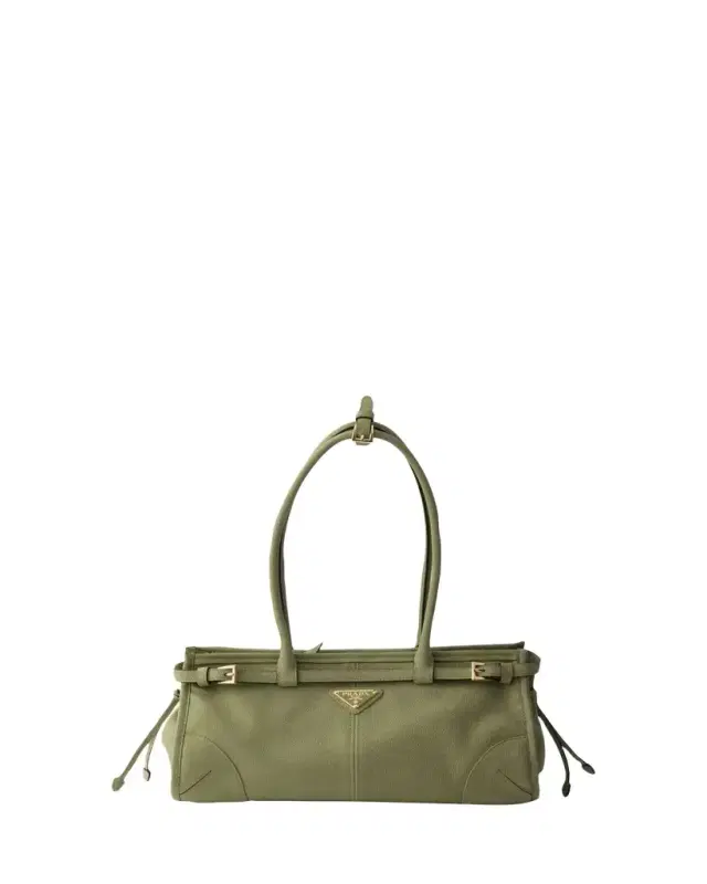 Prada Bonnie Belted Nubuck Leather Shoulder Bag