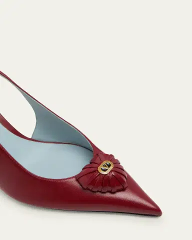 Valentino Garavani 75mm Coeur Royal Leather Slingback Pumps | Thumbnail 13
