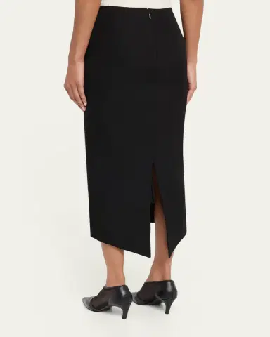 Lanvin Silk-Blend Asymmetric Slit Midi Skirt | Thumbnail 3 Lanvin Silk-Blend Asymmetric Slit Midi Skirt | Thumbnail 3
