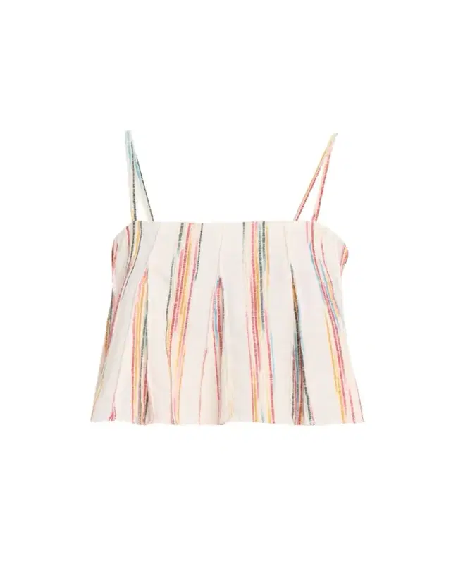 Rosie Assoulin Million Pleats Sleeveless Crop Top