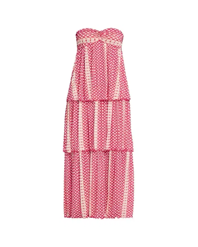 Diane von Furstenberg Joanne Tiered Polka Dot Maxi Dress