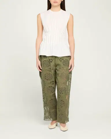 Sea Gardener Embroidered Lace-Panel Pants | Thumbnail 2 Sea Gardener Embroidered Lace-Panel Pants | Thumbnail 2