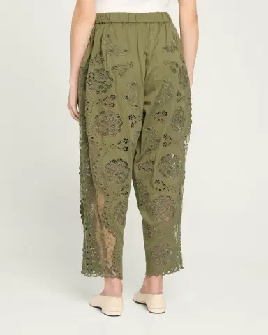 Sea Gardener Embroidered Lace-Panel Pants | Thumbnail 3 Sea Gardener Embroidered Lace-Panel Pants | Thumbnail 3