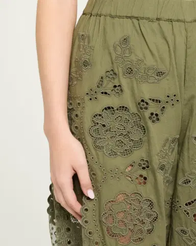 Sea Gardener Embroidered Lace-Panel Pants | Thumbnail 5 Sea Gardener Embroidered Lace-Panel Pants | Thumbnail 5
