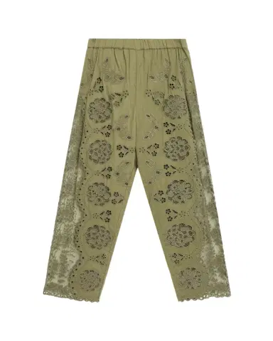Sea Gardener Embroidered Lace-Panel Pants | Thumbnail 1 Sea Gardener Embroidered Lace-Panel Pants | Thumbnail 1