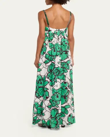 Diane von Furstenberg Miranda Sequin Floral-Print Linen Maxi Dress | Thumbnail 3