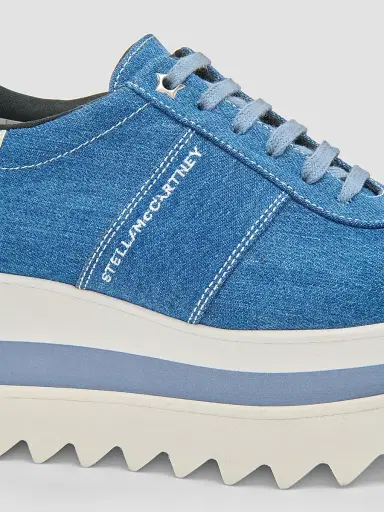 Stella McCartney Women's Sneakelyse 80MM Vintage Washed Denim Sneakers - Blue Denim - Size 10 | Thumbnail 3