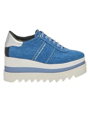 Stella McCartney Women's Sneakelyse 80MM Vintage Washed Denim Sneakers - Blue Denim - Size 10 | Thumbnail 1