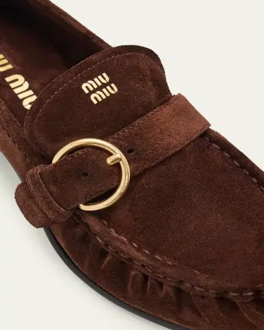 Miu Miu 45mm Suede Buckle Loafers | Thumbnail 5
