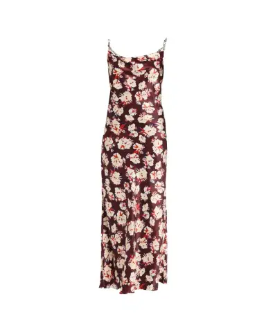 Rabanne Chain Cowl-Neck Floral Satin Maxi Slip Dress | Thumbnail 1