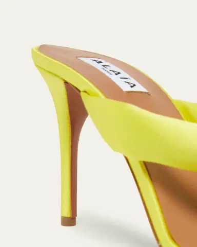 ALAÏA 0mm Padded Satin Thong Sandals | Thumbnail 3