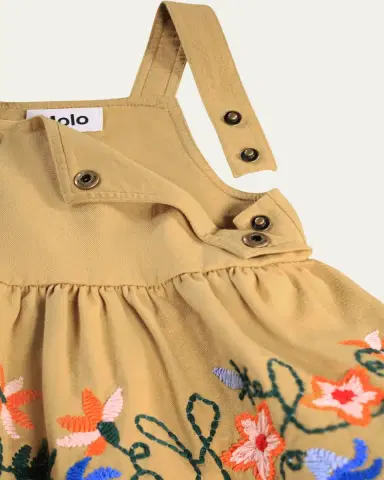 Molo Girl's Colleena Embroidered Cotton Pinafore Dress, Size 6M-3 | Thumbnail 3