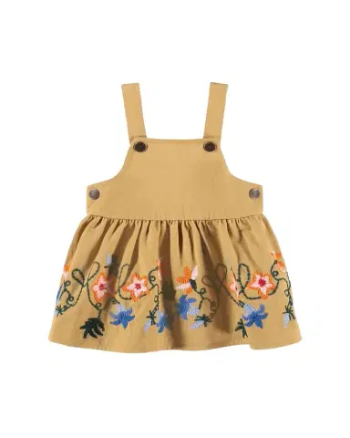 Molo Girl's Colleena Embroidered Cotton Pinafore Dress, Size 6M-3 | Thumbnail 1