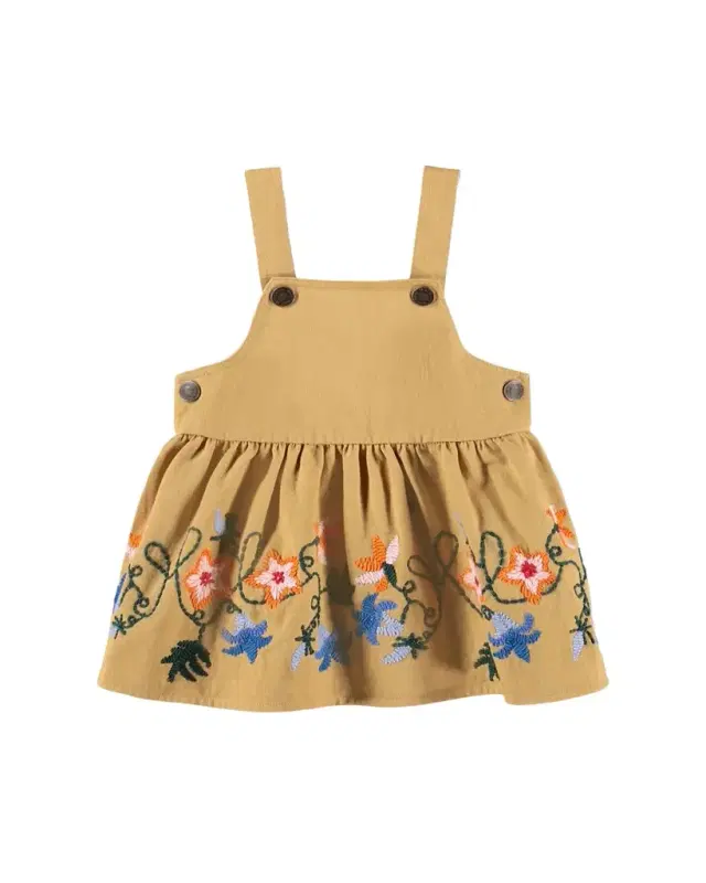 Molo Girl's Colleena Embroidered Cotton Pinafore Dress, Size 6M-3