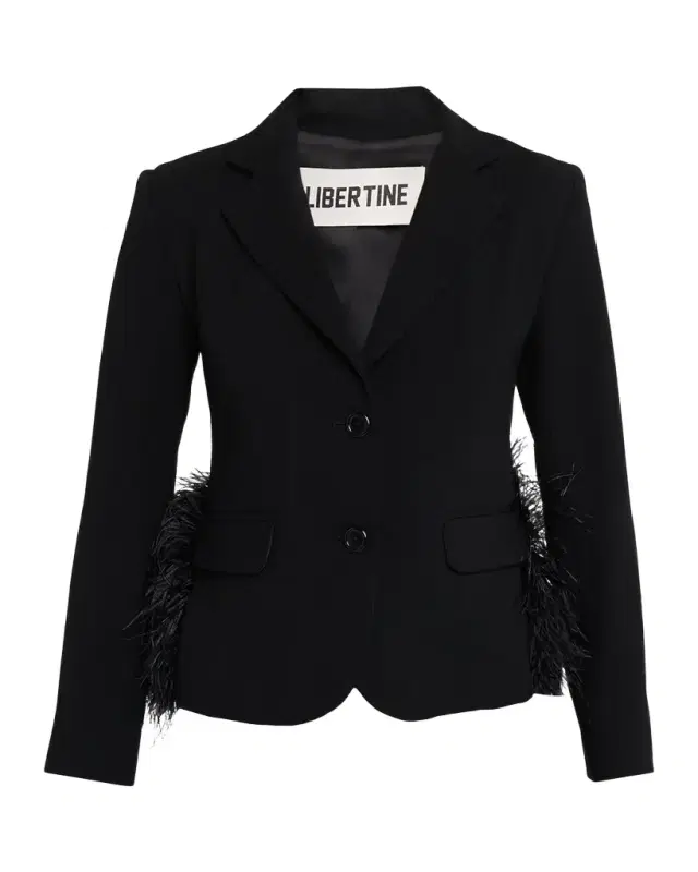 Libertine Feathered Single-Breasted Jacket