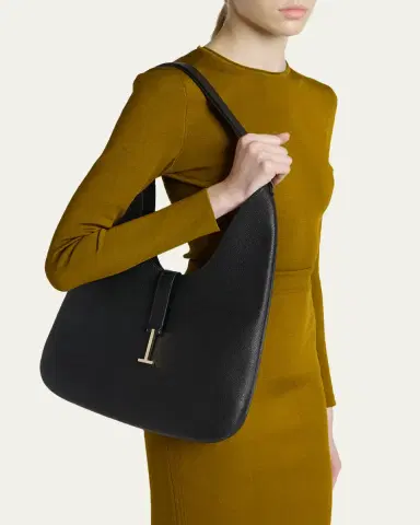 Tom Ford Kara Medium Hanging T Leather Hobo Bag | Thumbnail 2