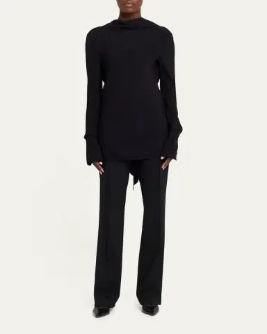 The Row Fabien Wool-Stretch Bootcut Pants | Thumbnail 2