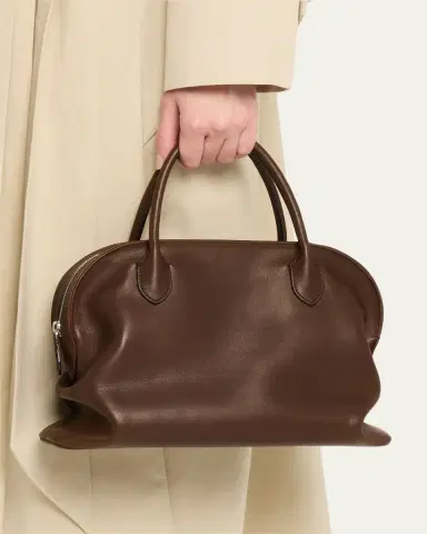 THE ROW Kew Bowling Top-Handle Bag in Saddle Leather | Thumbnail 2