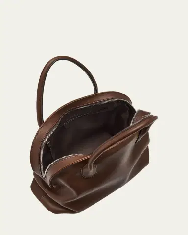 THE ROW Kew Bowling Top-Handle Bag in Saddle Leather | Thumbnail 4