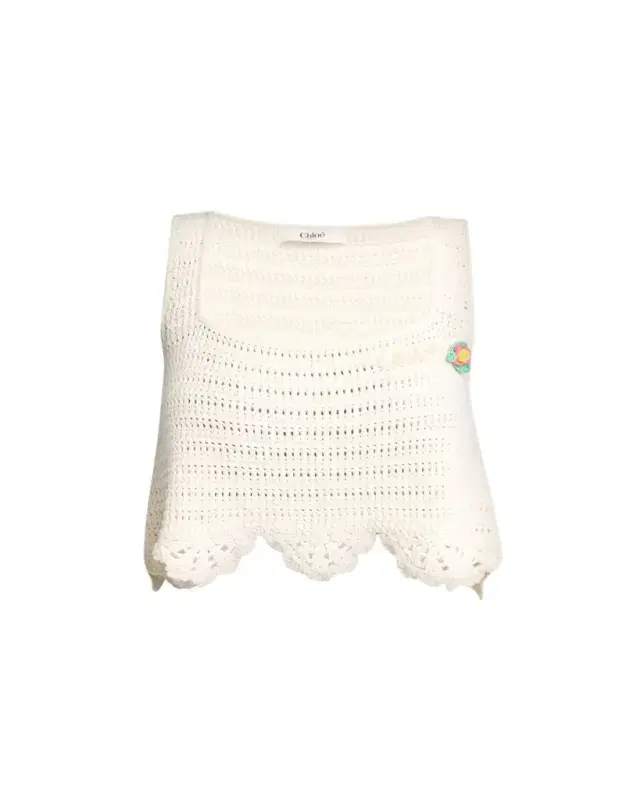 Chloe Organic Cotton Crochet Knit Top