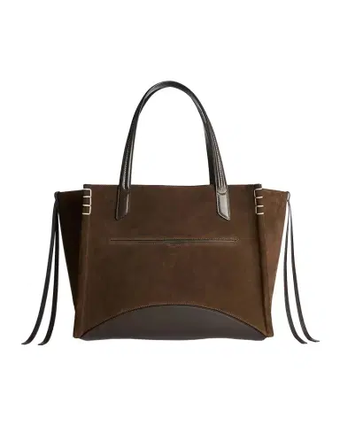 JW Anderson Loafer Cabas Suede & Leather Shoulder Bag | Thumbnail 1 JW Anderson Loafer Cabas Suede & Leather Shoulder Bag | Thumbnail 1