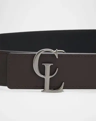Christian Louboutin Men's CL-Buckle Reversible Leather Belt | Thumbnail 3