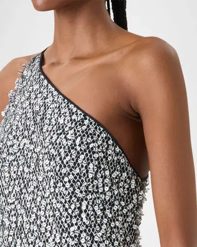 Akris One-Shoulder Sequin Net Midi Dress | Thumbnail 4 Akris One-Shoulder Sequin Net Midi Dress | Thumbnail 4