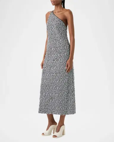 Akris One-Shoulder Sequin Net Midi Dress | Thumbnail 5 Akris One-Shoulder Sequin Net Midi Dress | Thumbnail 5