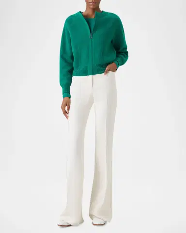 Akris Cashmere Pique Zipped Cardigan | Thumbnail 2 Akris Cashmere Pique Zipped Cardigan | Thumbnail 2