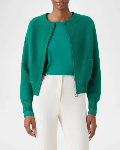 Akris Cashmere Pique Zipped Cardigan | Thumbnail 4 Akris Cashmere Pique Zipped Cardigan | Thumbnail 4