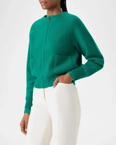 Akris Cashmere Pique Zipped Cardigan | Thumbnail 6 Akris Cashmere Pique Zipped Cardigan | Thumbnail 6