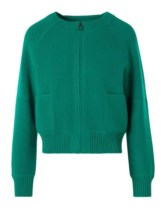 Akris Cashmere Pique Zipped Cardigan