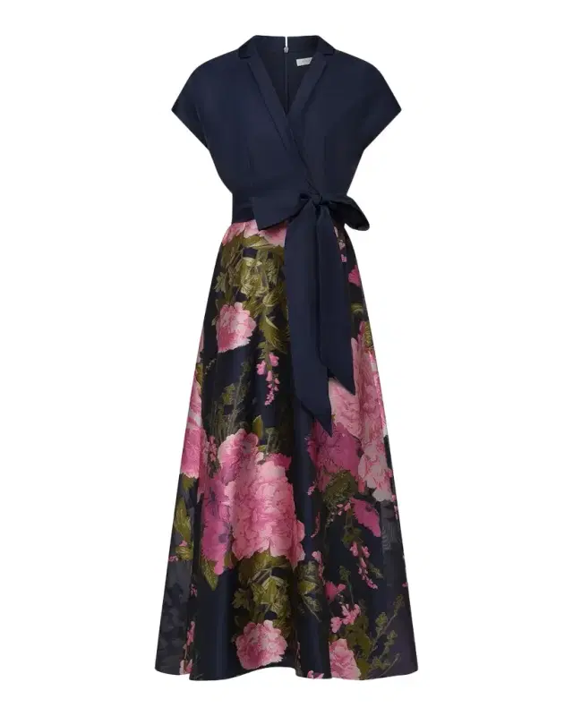 Kay Unger New York Samira Metallic Floral Gown