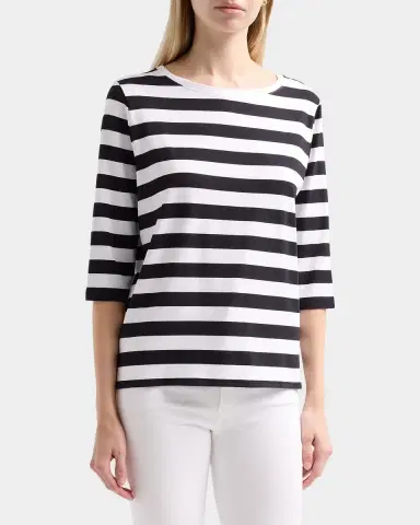 MAJESTIC FILATURES Soft Touch Striped Bateau-Neck Tee | Thumbnail 5