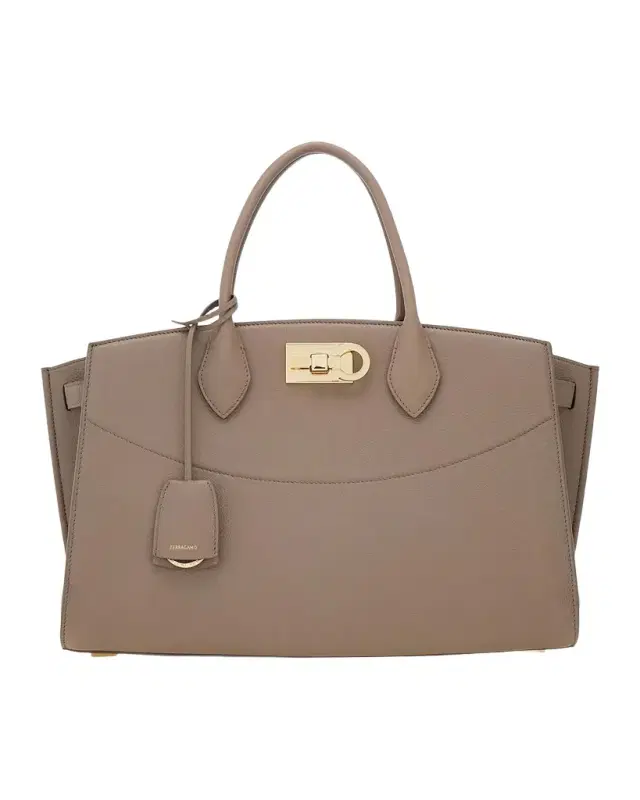 Ferragamo New  Studio Soft Large Leather Top Handle Bag