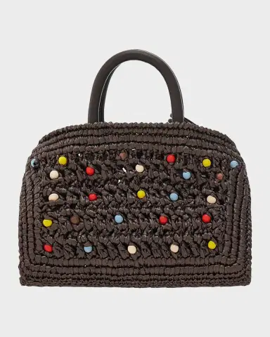 Ferragamo Hug Beaded Raffia Top-Handle Bag | Thumbnail 2 Ferragamo Hug Beaded Raffia Top-Handle Bag | Thumbnail 2