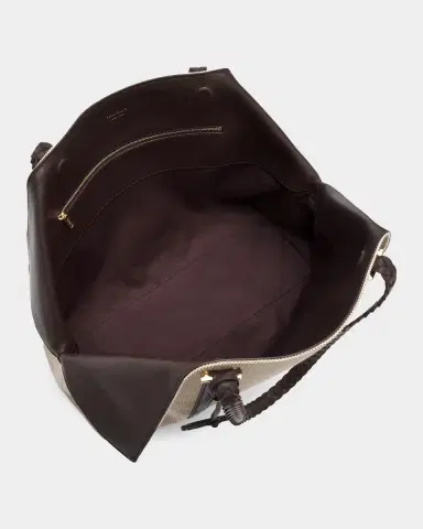 Ferragamo Scarf Braided Leather-Trim Canvas Tote Bag | Thumbnail 4