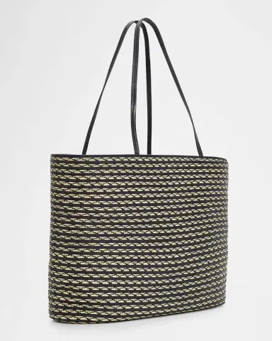 The Row Beau Striped Raffia & Leather Tote Bag | Thumbnail 3