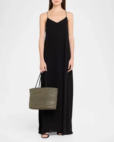 The Row Beau Striped Raffia & Leather Tote Bag | Thumbnail 5