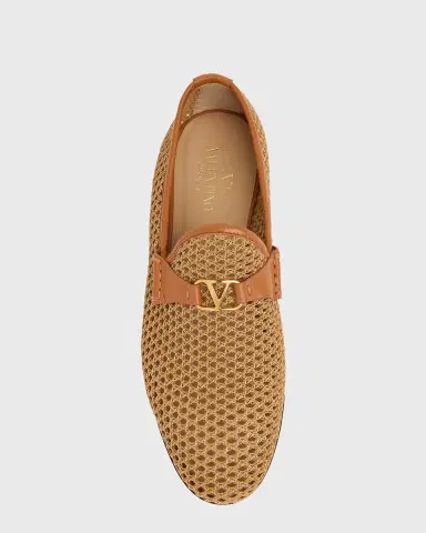 Valentino Garavani Men's V-Logo Raffia-Effect Loafers | Thumbnail 6 Valentino Garavani Men's V-Logo Raffia-Effect Loafers | Thumbnail 6