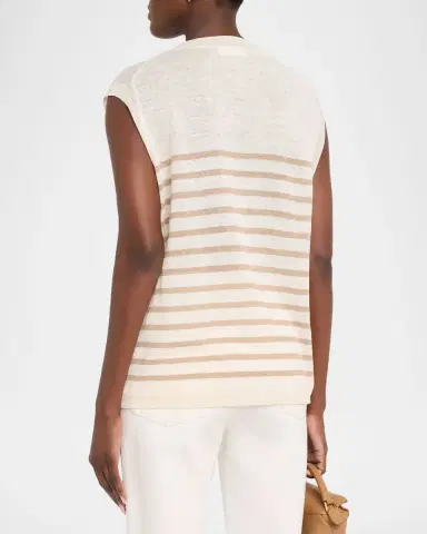 Majestic Filatures Striped Linen Knit Tank | Thumbnail 3 Majestic Filatures Striped Linen Knit Tank | Thumbnail 3