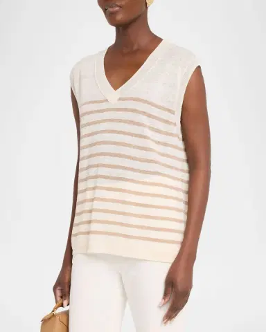 Majestic Filatures Striped Linen Knit Tank | Thumbnail 4 Majestic Filatures Striped Linen Knit Tank | Thumbnail 4
