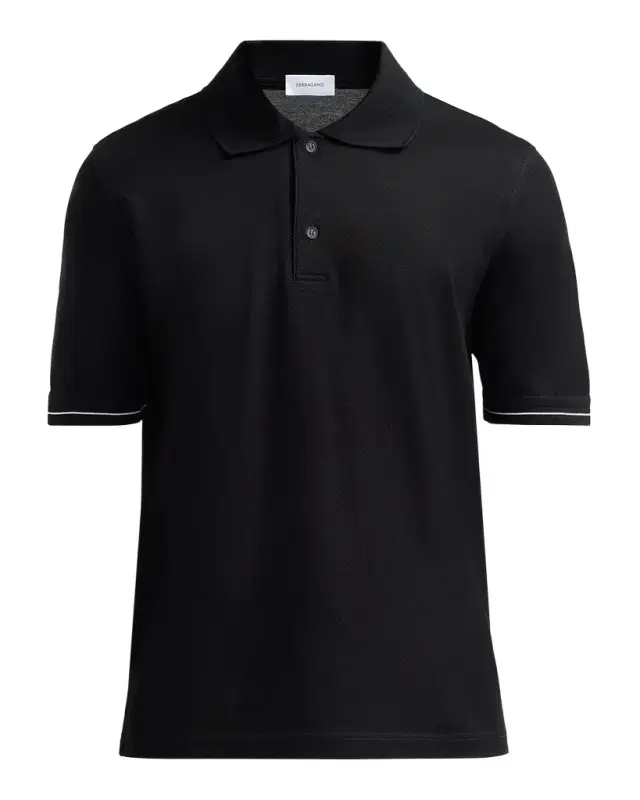 Ferragamo Men 's Cotton Pique Short-Sleeve Polo Shirt