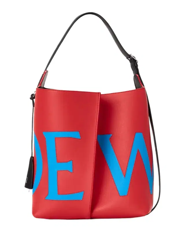 Loewe Bilbao Logo-Print Leather Trapeze Bucket Bag