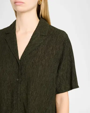 Eileen Fisher Crinkled Boxy Button-Front Shirt | Thumbnail 5 Eileen Fisher Crinkled Boxy Button-Front Shirt | Thumbnail 5