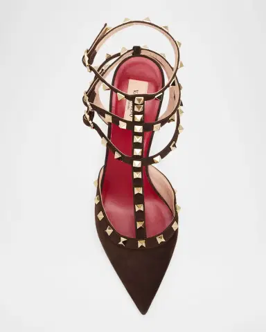 Valentino Garavani 65mm Rockstud Suede Ankle-Strap Pumps | Thumbnail 6 Valentino Garavani 65mm Rockstud Suede Ankle-Strap Pumps | Thumbnail 6