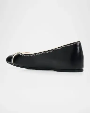 Valentino Garavani VLogo Signature Leather Ballerina Flats | Thumbnail 4 Valentino Garavani VLogo Signature Leather Ballerina Flats | Thumbnail 4