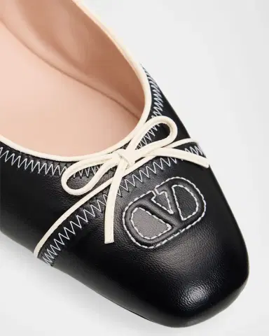 Valentino Garavani VLogo Signature Leather Ballerina Flats | Thumbnail 5 Valentino Garavani VLogo Signature Leather Ballerina Flats | Thumbnail 5