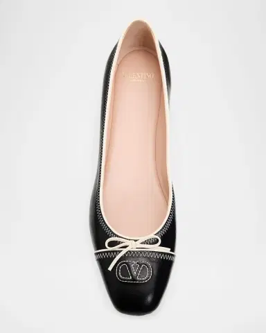 Valentino Garavani VLogo Signature Leather Ballerina Flats | Thumbnail 6 Valentino Garavani VLogo Signature Leather Ballerina Flats | Thumbnail 6